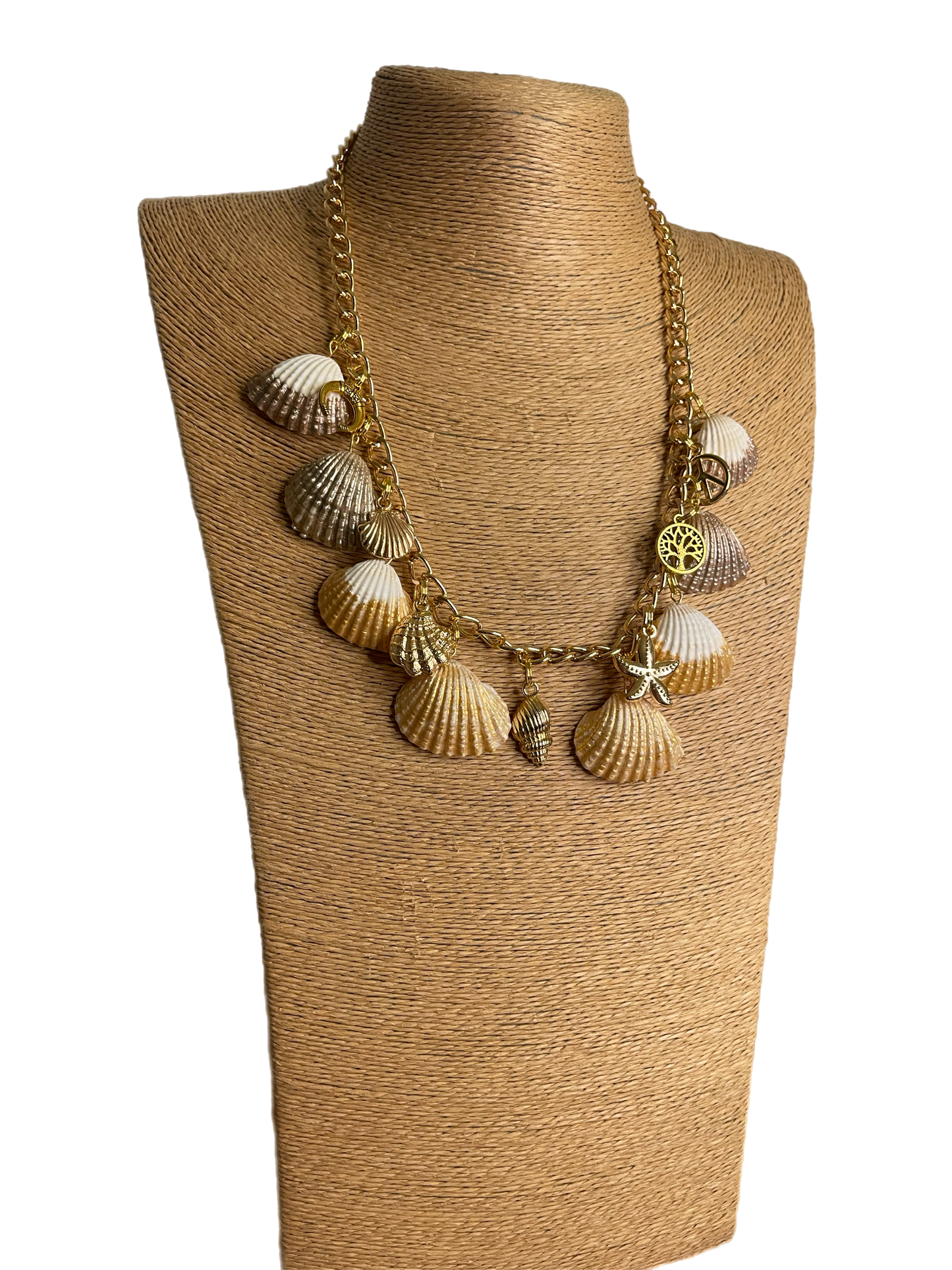 Golden Shores Shell Charm Necklace