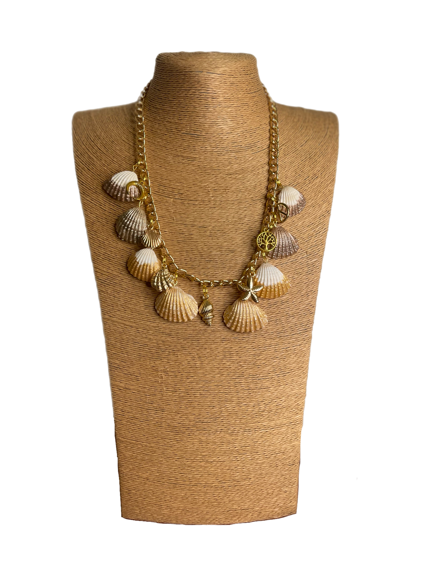 Golden Shores Shell Charm Necklace