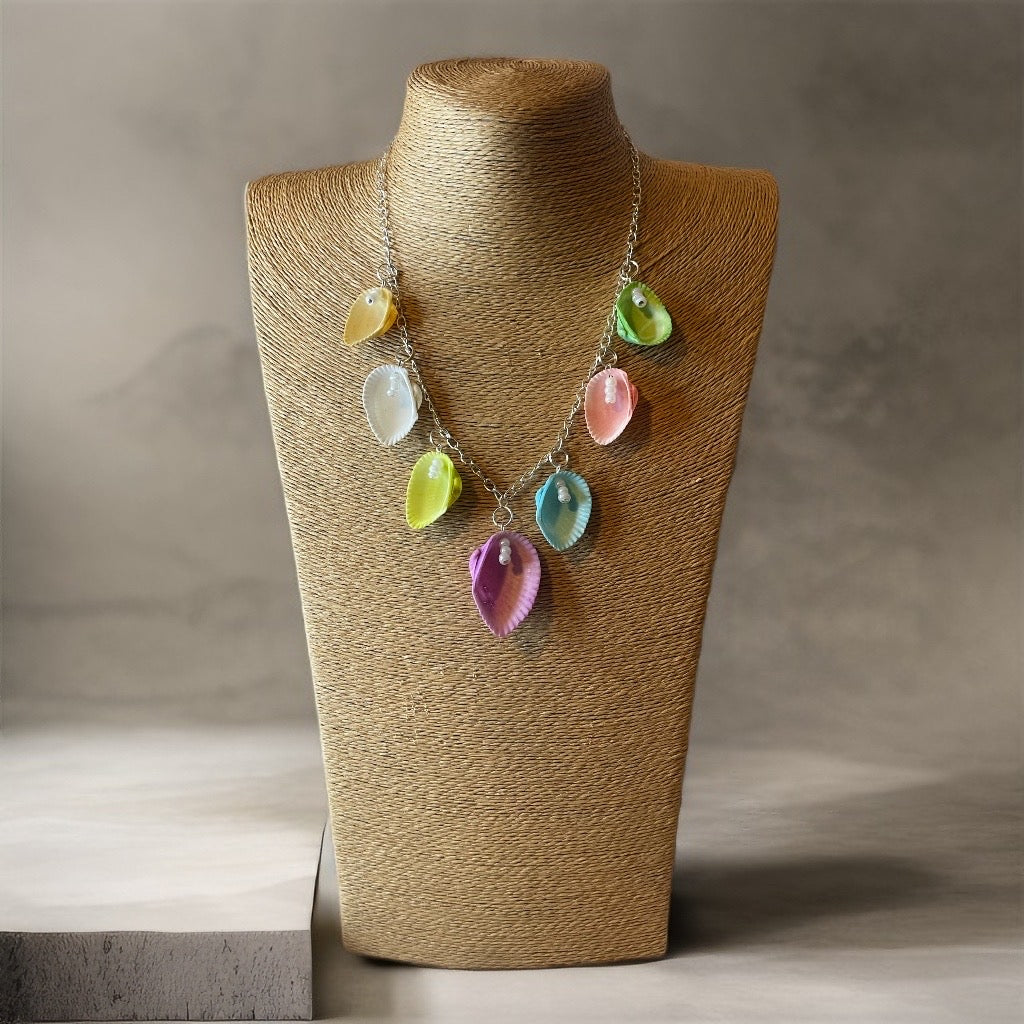 Vibrant Seashell Symphony Necklace