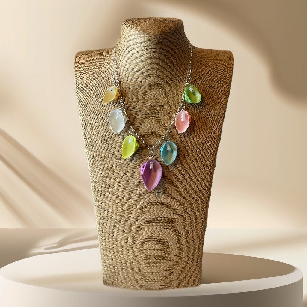 Vibrant Seashell Symphony Necklace