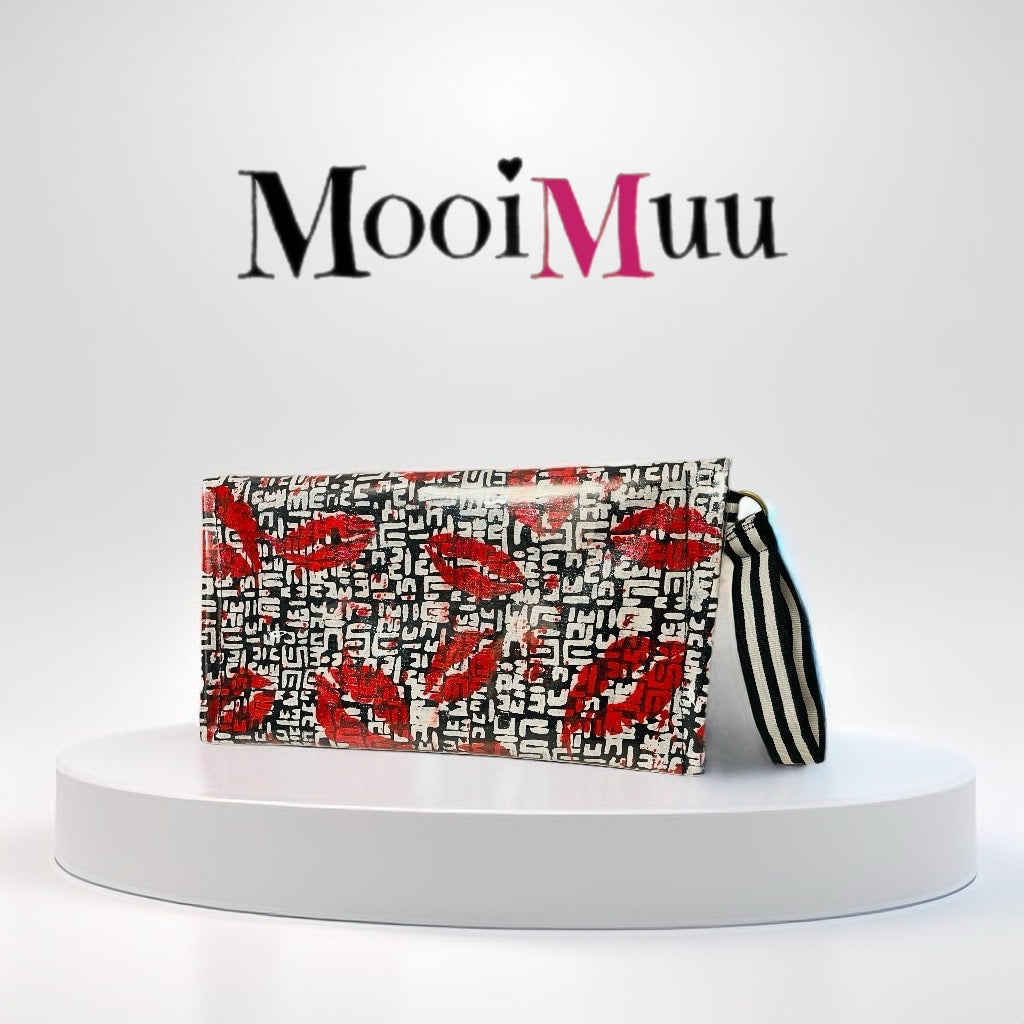 Hand-Painted Zebra Print Clutch Bag